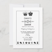 Koning En Koningin Schaken Bordspel Avond Huwelijk Kaart (Voorkant)