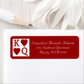 Koning en Koningin Spelen Kaart Vegas Adres Label (Insitu)