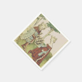 Koning en koningin spelen schaakspel Middeleeuwen Servet (Hoek)