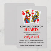 Koning en Koningin van de Harten Verlovingsfeest Kaart (Voorkant / Achterkant)