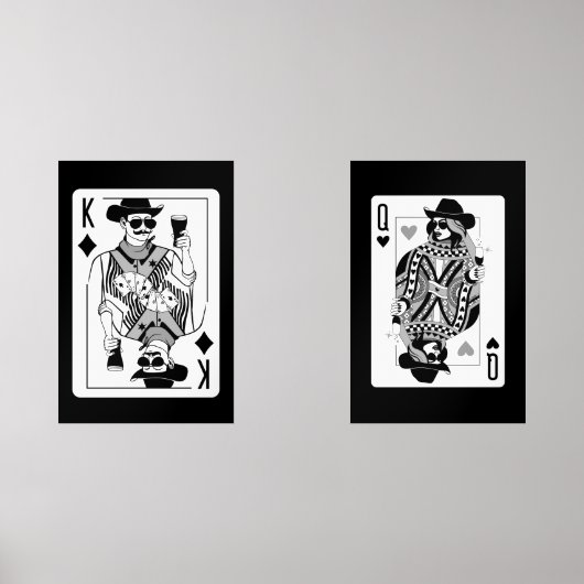 Koning en Koningin van de Harten Wall Art Set (Voorkant)