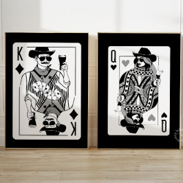 Koning en Koningin van de Harten Wall Art Set