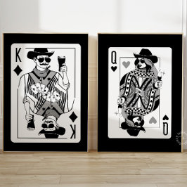 Koning en Koningin van de Harten Wall Art Set