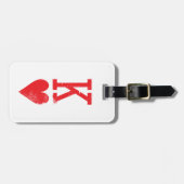 Koning en koningin van harten die kaarten spelen bagagelabel (Voorkant horizontaal)