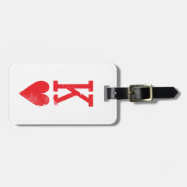 Koning en koningin van harten die kaarten spelen bagagelabel