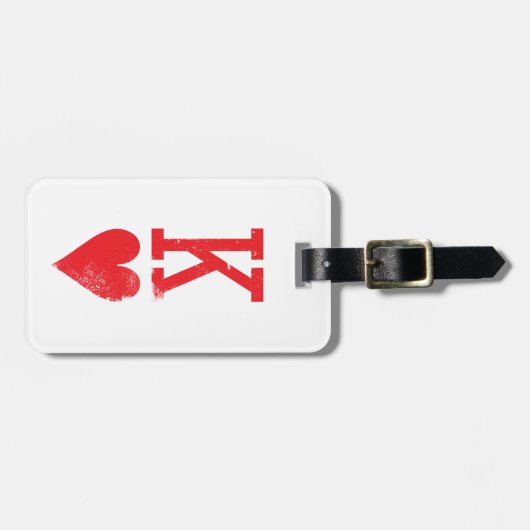 Koning en koningin van harten die kaarten spelen bagagelabel (Voorkant horizontaal)