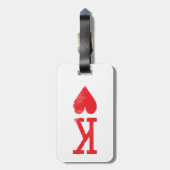 Koning en koningin van harten die kaarten spelen bagagelabel (Achterkant verticaal)