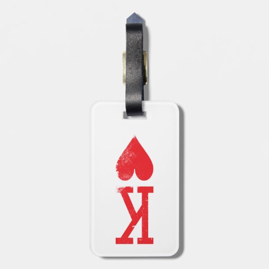 Koning en koningin van harten die kaarten spelen bagagelabel (Achterkant verticaal)