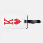 Koning en koningin van harten die kaarten spelen bagagelabel (Achterkant horizontaal)