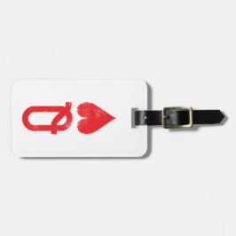 Koning en koningin van harten die kaarten spelen bagagelabel