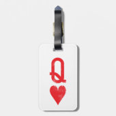 Koning en koningin van harten die kaarten spelen bagagelabel (Achterkant verticaal)