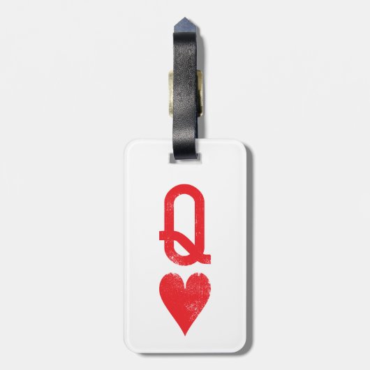 Koning en koningin van harten die kaarten spelen bagagelabel (Achterkant verticaal)