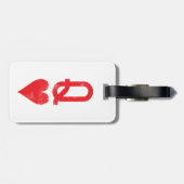 Koning en koningin van harten die kaarten spelen bagagelabel (Achterkant horizontaal)