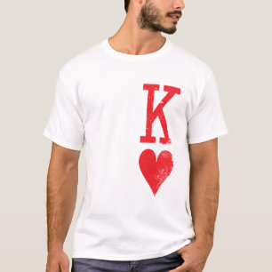 Koning en koningin van harten die kaarten spelen t-shirt