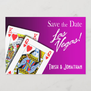 Koning en koningin van harten Las Vegas Wedding pa Save The Date
