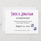 Koning en koningin van harten Las Vegas Wedding pa Save The Date (Achterkant)