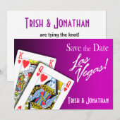 Koning en koningin van harten Las Vegas Wedding pa Save The Date (Voorkant / Achterkant)