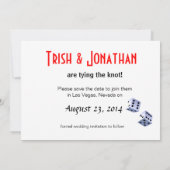 Koning en koningin van harten Las Vegas Wedding ye Save The Date (Achterkant)