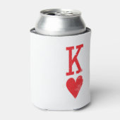 Koning en Koningin van Harten Speelkaarten Koppels Blikjeskoeler (Blikje Voorkant)