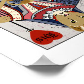 Koning en koningin van hartenleeuwen - Blauw Poster (Hoek)