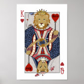 Koning en koningin van hartenleeuwen - Blauw Poster (Voorkant)