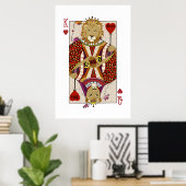Koning en koningin van hartenleeuwen poster (Thuiskantoor)