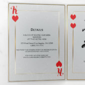 Koning en koningin van hartenspeelkaart Casino Wed Drieluik Uitnodiging (Binnenzijde eerst)