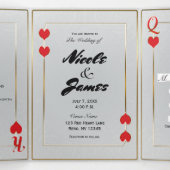 Koning en koningin van hartenspeelkaart Casino Wed Drieluik Uitnodiging (Binnenkant midden)