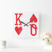 Koning en koningin van hartenspelen Kaarten spelen Vierkante Klok (Huis)