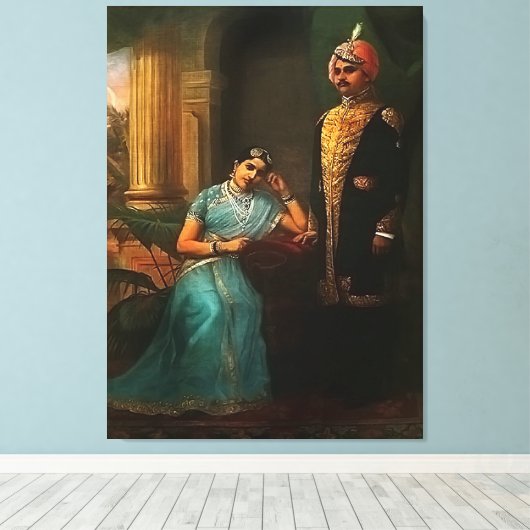 Koning en Koningin Verpakt Canvas Print (Insitu (Houten vloer))