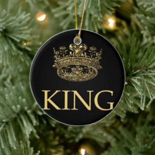 Koning en kroon keramisch ornament