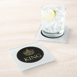 Koning en Kroonkoninklijk emblem Glazen Onderzetter