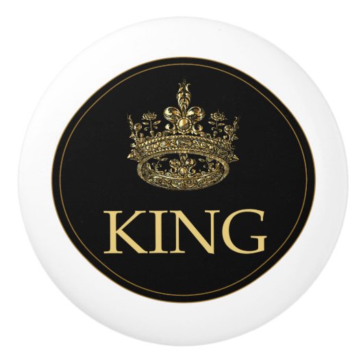 Koning en Kroonkoninklijk emblem Keramische Knop (Voorkant)
