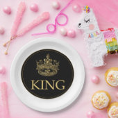 Koning en Kroonkoninklijk emblem Papieren Bordje (Feest)