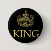 Koning en Kroonkoninklijk emblem Ronde Button 5,7 Cm (Voorkant)