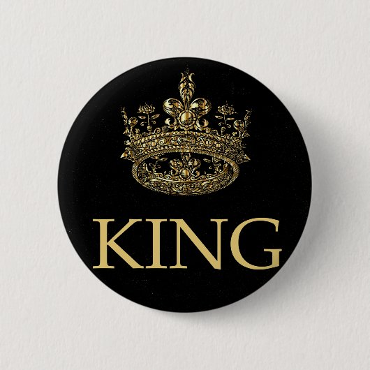 Koning en Kroonkoninklijk emblem Ronde Button 5,7 Cm (Voorkant)