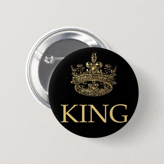 Koning en Kroonkoninklijk emblem Ronde Button 5,7 Cm (Voorkant /achterkant)