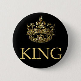 Koning en Kroonkoninklijk emblem Ronde Button 5,7 Cm