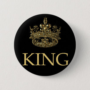 Koning en Kroonkoninklijk emblem Ronde Button 5,7 Cm