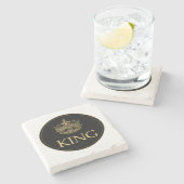 Koning en Kroonkoninklijk emblem Stenen Onderzetter (Zijkant)