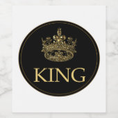 Koning en Kroonkoninklijk emblem Wijn Etiket (Enkel label)