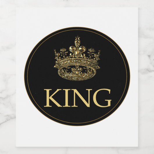 Koning en Kroonkoninklijk emblem Wijn Etiket (Enkel label)