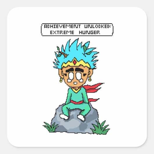 Koning Erics Jungle Breakdown – Pixel Art Vierkante Sticker (Voorkant)