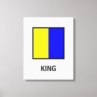 Koning Familienaam Nautische Vlag Canvas Afdruk