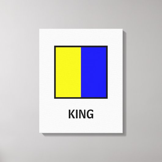 Koning Familienaam Nautische Vlag Canvas Afdruk (Voorkant)