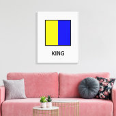 Koning Familienaam Nautische Vlag Canvas Afdruk (Insitu (Woonkamer))