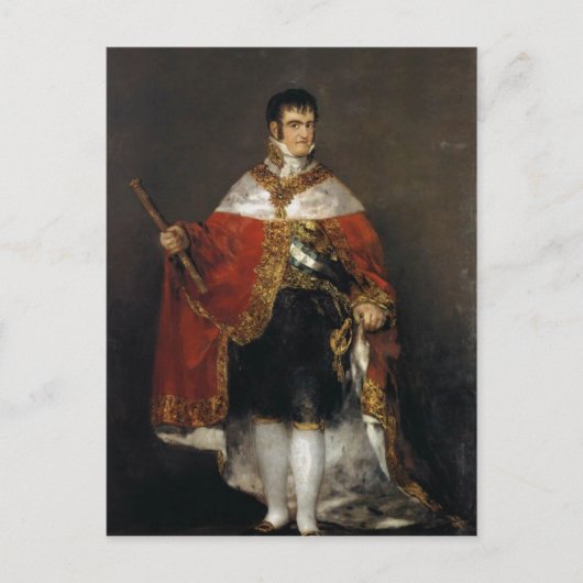 Koning Ferdinand VII van Spanje in zijn staatsdoek Briefkaart (Voorkant)