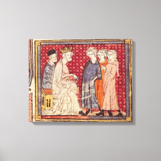 Koning Filip I, Grandes Chroniques de France Canvas Afdruk (Voorkant)