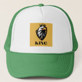 Koning Foto Witte en Groene Kleur Trucker Hoeden Trucker Pet (Voorkant)