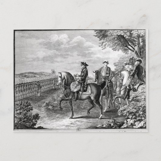 Koning Frederick II van Pruisen over de herziening Briefkaart (Voorkant)